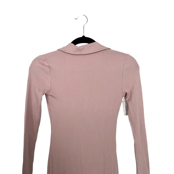 Wilfred Pink Audrey Ribbed Collared Button Up Maxi Dress NWT XS - Picture 5 of 10